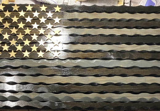 Black & Grey 3D American Flag